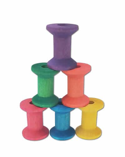 1-1/8" Colored Hourglass Wood Spool