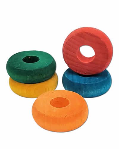 1-1/4" Pine Wood Donuts 4pk